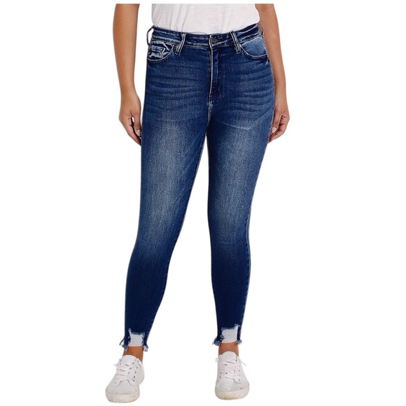 KanCan 27W NWT High Rise Skinny Women’s Jeans Frayed Hems Maurices 123138 - Picture 1 of 9